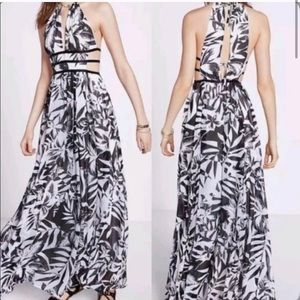 Long black and white dress